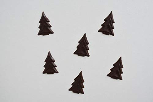 Hobbybäcker.de - Schoko-Aufleger Tannen, Zartbitter 3,5x2,5 cm - 40 Stück