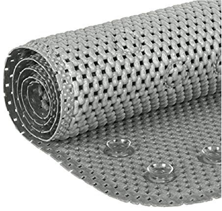 Rutschfester Deluxe-Dusch-Badewannen-Teppich, weicher Schaumstoff-Teppich, Badewannenmatte mit Abflusslöchern, Saugnäpfen, 91,4 x 43,2 cm, Dunkelgrau