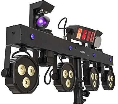 EUROLITE LED KLS Scan Next FX Kompakt-Lichtset | Kompakte Leiste mit Derby, Spots, Scannern, UV-Effekt, QuickDMX-Buchse und Tasche