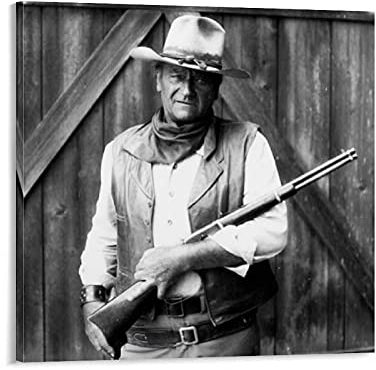 YANDING John Wayne Poster, Filmschauspieler, amerikanisches Poster, dekoratives Gemälde, Leinwand, Wandkunst, Wohnzimmer, Schlafzimmer, Gemälde, 40 x 40 cm