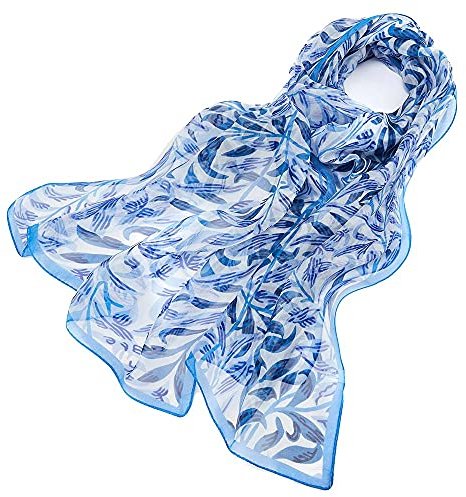 Signare Écharpe pour femme 100% soie légère et douce avec motif William Morris (Willow Bough)