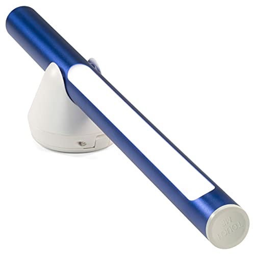 Nexos Trading LED Taschenlampe mit Powerbank - Dimmbar & Wasserdicht - 3 Lichtmodi - Aluminium Stableuchte mit Akku & USB-Kabel - Handlampe - Blau oder Rot (Blau)