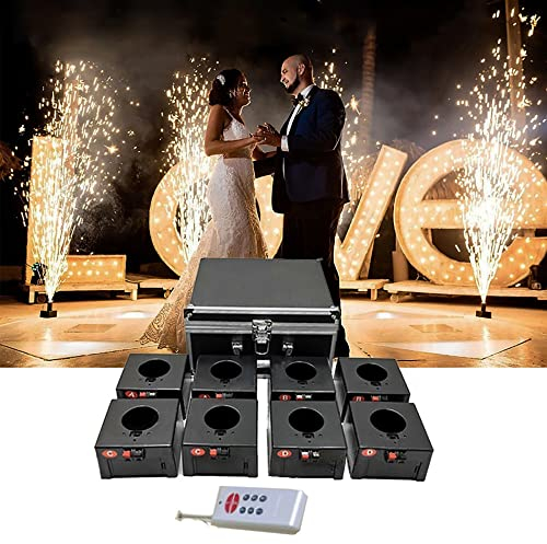 Macchina Per Fuochi D'Artificio A Freddo,Mini Macchina Per Fuochi D'Artificio A Freddo, Pirotecnica A Distanza Senza Fili Ricevitori 8/12 Sistema Di Fontana Per Attrezzature Da Palcoscenico,8Cues