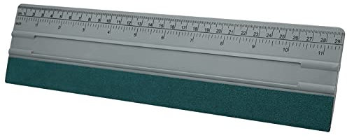 FOSHIO 12 Inch Squeegee for Vinyl 4 Round Corners Universal Card, Window Tint Film Installing Hard Silver PP Car Vinyl Wrap Scraper Tool