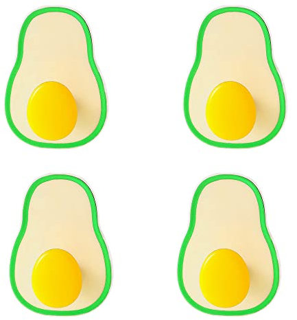 LANMOU 4 Piezas Ganchos Adhesivos para Pared, Gancho Colgador Infantil de Forma de Aguacate Ganchos de Pared para Ropa Bufanda Bolso Sombreros Almacenamiento