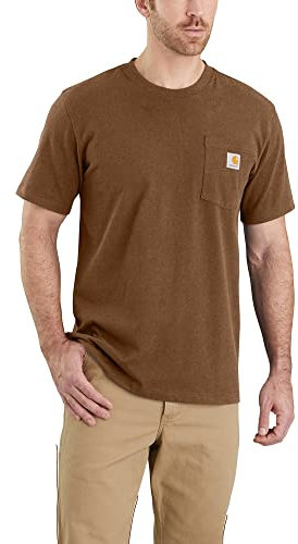 Carhartt Herren K87 Pocket S/S T-Shirt T-Shirt, Oiled Walnut Heather, XXL