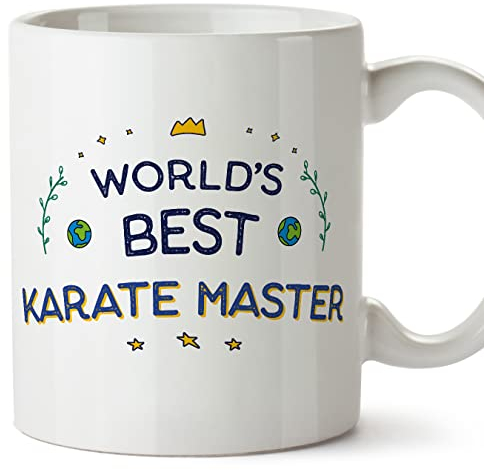 MUGFFINS Tazas para KARATEKA - En Inglés - World's Best - 11 oz / 330 ml - Regalo original y divertido