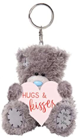 Me to You Tatty Teddy Plüsch-Schlüsselanhänger Hugs and Kisses – Offizielle Kollektion, Grau, Rosa, Einheitsgröße, Modern