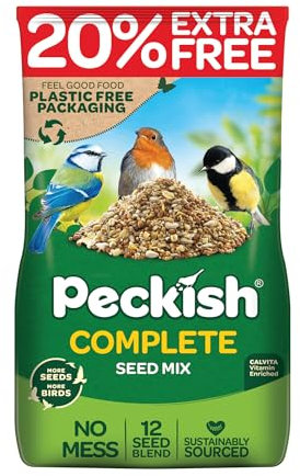 Peckish Complete Seed and Nut Mix for Wild Birds 1.7kg +20% Free, Brown