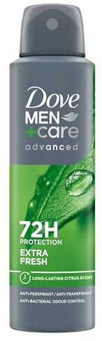 Dove Men+Care Advanced Extra Fresh Anti-Perspirant Aerosol Deodorant Spray with Triple Action technology & ¼ moisturising cream for 72 hour sweat and odour protection 6x 150 ml