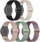 Bracelets de montre en nylon extensible 5 couleurs 18 mm compatibles avec Garmin Venu 2S/Vivoactive 4S/Vivomove 3S, bandes en tissu élastique à boucle pour Garmin Forerunner 255S/255S Music