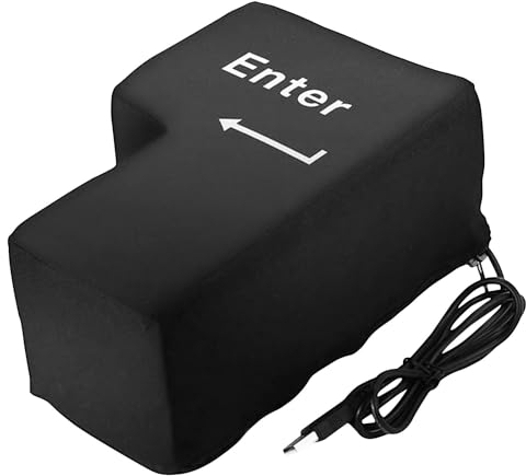 Domisyee Große Enter-Taste Anti-Stress Kissen - XXL Big USB Enter Key Pillow für Büro und Zuhause - Stressabbau und Unzerbrechlich - Geschenk für Kollegen und Freunde