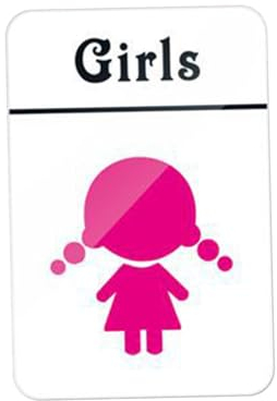 Baoblaze Kinder-WC-Schild, Badezimmer-Schilder, Wanddekoration, Türschild, Zuhause, Wandkunst, Mann und Frau, öffentliches Badezimmer, WC-Schild, WC-Schild, Mädchen