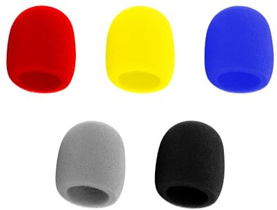 Rumyve Foam Microphone Windscreen Microphone Protection,5pcs Handheld Microphone Windshield Household KTV Non-disposable Microphone Sponge Cover Blowout Cover Windproof Sponge Cover