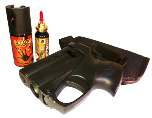 Walther PGS II mit integrierter Taschenlampe, im Set mit Kartusche, Wilhelm Pfefferspray und Holster