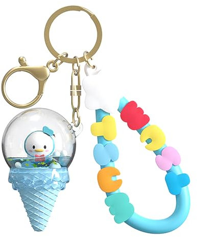 Disney Tsum Tsum Eiscreme-Schlüsselanhänger, Handschlaufe, Wasserkugel-Design, Donald Duck, Medium
