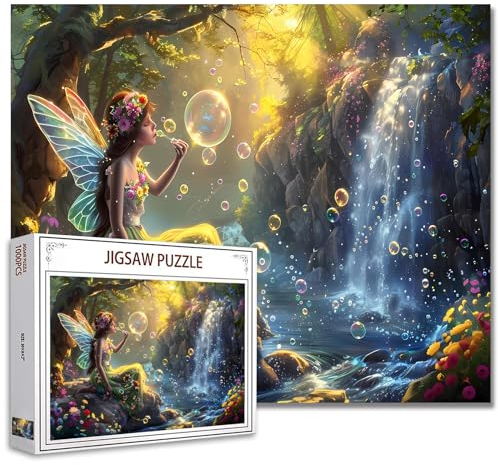Tucocoo Angel Little Girl of Prayer Puzzle, 1000 Teile, Puzzles für Erwachsene, Kaninchen, Vögel, Wald, Kunst, Puzzles für anspruchsvolle Familienaktivitäten, buntes DIY-Puzzle für Heimdekoration