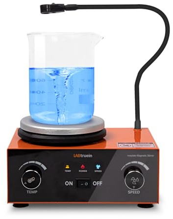 LABtruein Magnetic Stirrer Hot Plate Capacity 2000ML | 2600rpm Lab Magnetic Stir Plate with Temperature and Speed Control Max 536°F Hot Plate Stirrer Include Stir Bar and Support Stand