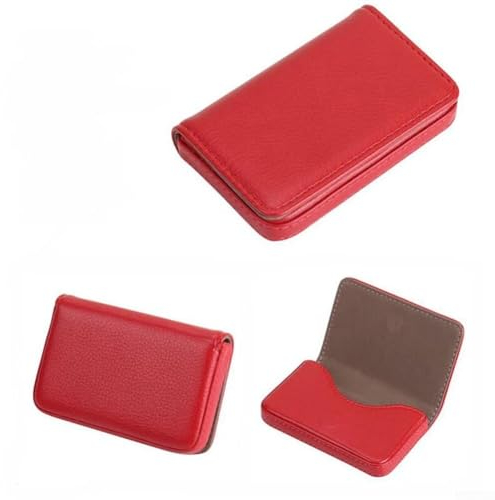 Stilvolles Visitenkartenetui aus PU-Leder, kreatives Design, personalisierbar (rot)