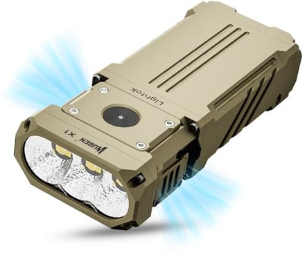 Wuben X1 LED Torch - 12000 Lumens, IP55 Waterproof Tactical Torch, Type-C Rechargeable, 7 Light Modes, for Hunting, Hiking & Rescue