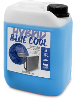 Errecom Hybrid Blue Cool, Liquide de Radiateur pour Voitures hybrides et électriques -30°C/+107°C, antigel avec paquet d'inhibiteurs OAT avec phosphates, Prêt à l'emploi, 5 Litres