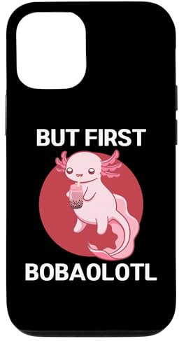 Hülle für iPhone 15 Niedlicher Kawaii Axolotl But First Bubble Tea Japanischer Stil