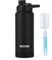 Kiocko Gourde Bouteille Isotherme avec Couvercle à Sport - En Acier Inoxydable - 1l/800ml/600ml - Sans BPA - Anti-fuite - Pour Enfants,école, Sport, Cyclisme, Fitness, Garçons，Fille,Noir