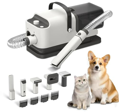 Pet Grooming Machine with Vacuum Cleaner, 99% Pet Hair Suction, Professional Pet Grooming Bag with 5 Tested Vacuum Cleaner Tools, Cat and Dog Grooming Vacuum Bag, 1.8l