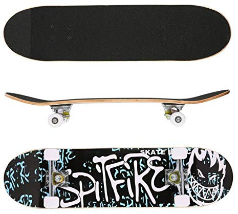 Patineta 7 Capas Cubiertas Pulgadas Pro Completa Tabla de Skate longboards de Madera de Arce para Adolescentes, Adultos, Principiantes, niñas y niños(79,5 * 20 * 13 cm)