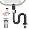 Siphon Evier Cuisine Kit, Siphon Lavabo avec Bonde de Lavabo Pop Up Flexible Bonde Evier Cuisine Extensible de 300 à 1000 mm