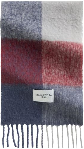Marc OߴPolo Denim Damen Schal mit Fransen weich, Rot (Medium Red Multi 1), One Size
