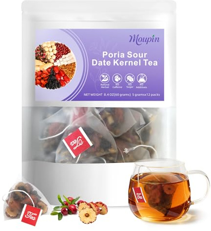 MQUPIN 60g Säure-Jujube-Samen Teebeutel, Schlaf verbessern Tee, Jujube Rose Petals Getrocknet, Kräuter-Kombination Tee,Koffein-Frei, Alle Natürlichen