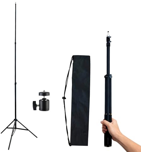 2 m Video-Licht, Ständer, robuster Fotografie-Lichtständer, mit Gimbal, geeignet für LED-Blitz, Video-Licht, Einzellicht