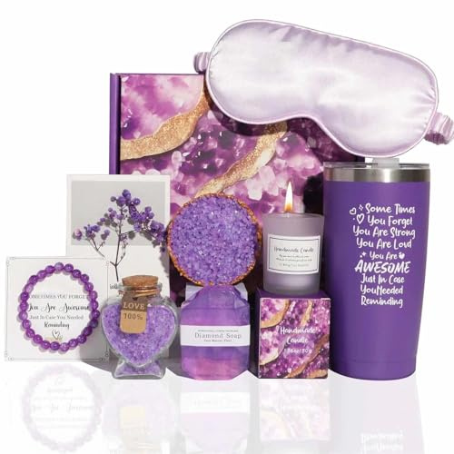 Gifts for Women Spa Basket,Birthday Gifts Fors Women,Relaxing Lavender Spa Gift Basket Set,Self Care Pamper Gift Unique,Christmas Halloween Set Birthday for Sister,Mum,Grandma,Wife