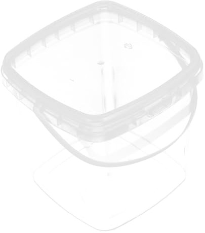 Cabilock 2 Gallon Bucket Handle Storage Buckets Container Portable Lid Paint Square Wash Bin Milk Jug Pp Transparent