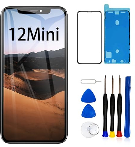 CAREFINING for iPhone 12 Mini LCD Screen Replacement 5.4 inch Display digitizer Assembly Touch Screen,with Frame Assembly Repair Tool