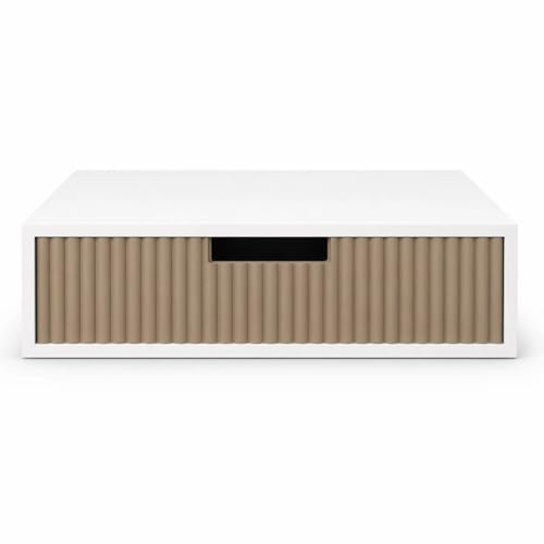 Organizer Porta cialde e capsule ECOSTAR con divisori interni- legno bianco design moderno cassetto tortora-30x30x10 cm- 3 divisori interni, ideali per tutti i tipi di capsule