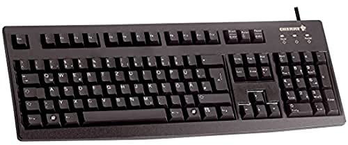 CHERRY G83-6105, Kabelgebundene Tastatur für Industrieanwendungen, Deutsches/Kyrillisches Layout (QWERTZ), Abriebfeste Tasten, Leicht zu Reinigen, Schwarz