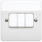 MK K4873WHI 10A Triple Single Pole 2-Way Plate Switch