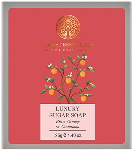 Forest Essentials Bitterorange und Zimt Luxus Zuckerseife, 125 g