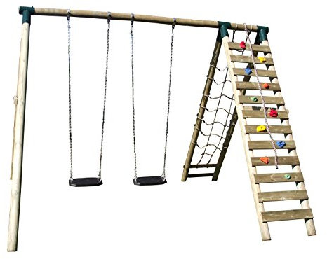 Altalena 'Giant Poplar' XXL sedili in GOMMA con CATENE struttura ALTA per ragazzi e adulti