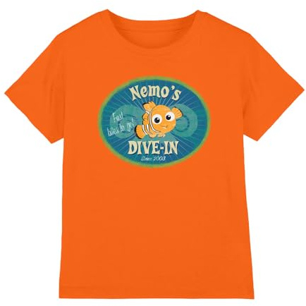 Finding Nemo Nemo's Dive in Unisex Kids T Shirt, Orange, 5-6 Years