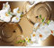murando - Papier peint panoramique nature 400x280 cm - Revêtement mural décoration pour chambre salon - Design moderne - Marron blanc - Abstraction fleurs nature orchidées plantes b-A-0065-a-d