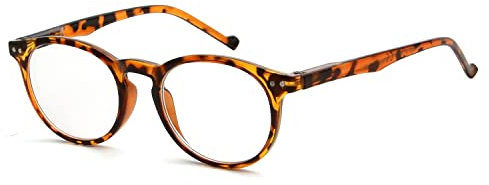 Eyekepper Oval Spring Hinges Ladies Reading Glasses +0.75 Tortoise Frame Round Reader Eyeglasses for Women Reading