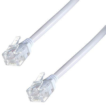 Connekt Gear 10m ADSL Broadband High Speed Modem Cable RJ11 Male to RJ11 Male, White