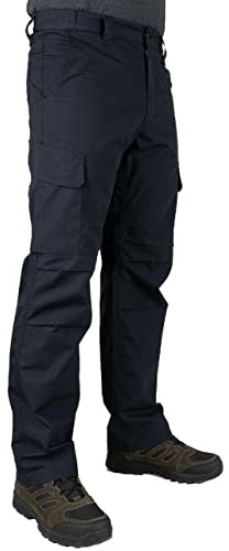 LAPG Urban Ops Taktische Herren-Cargohose mit Zwickel im Schritt, Ripstop-Arbeitshose, Wasser- und schmutzabweisende Hose für Herren, Marineblau, 38W / 34L