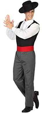 Atosa Atosa-31560 Déguisement pour Homme cordouais Flamant Rose, Unisexe, Adulte, Solide, 31560, Noir, XS