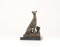 Decoratie Bronzefigur Skulptur Bronze Statue Hund Windhund auf Marmorsockel 18cm