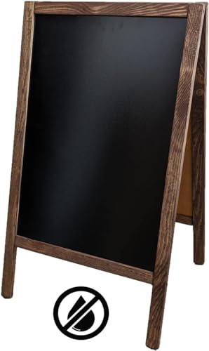 FKL DESIGN Home Deco 3 tailles ! Stop client affichage publicitaire stand up tableau publicitaire stand up stop client cadre en bois noir panneau publicitaire tableau à craie (XS 90 x 51 cm)