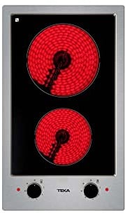 Teka EFX 30.1 2H Placa (Integrado, Cerámico, Vidrio y cerámica, Negro, Acero inoxidable, 1200 W, Alrededor)